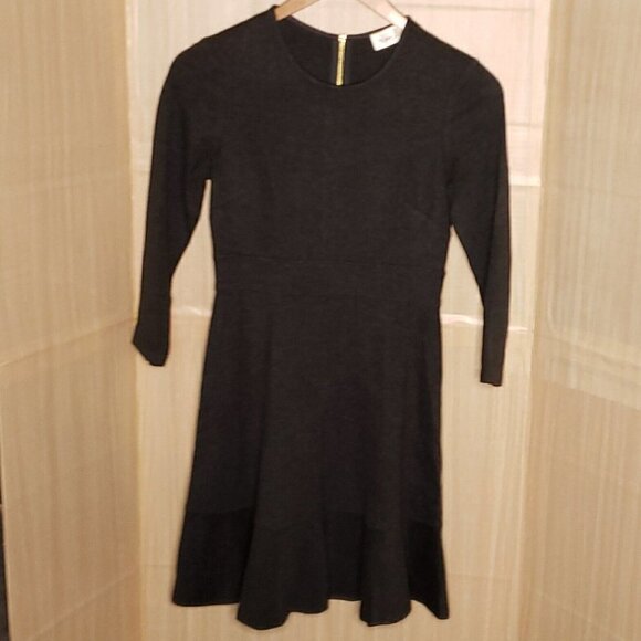 Eliza J. Womens Grey Knit Fit And Flare Career Dress 6 - Picture 1 of 7